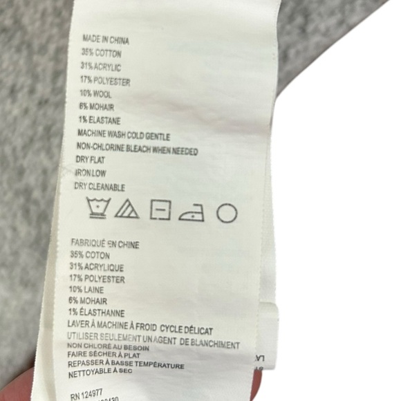 PRANA Women's Nolan Gray Cable Knit Pullover Tunic Sweater Wool Mohair Blend Med - Picture 7 of 7